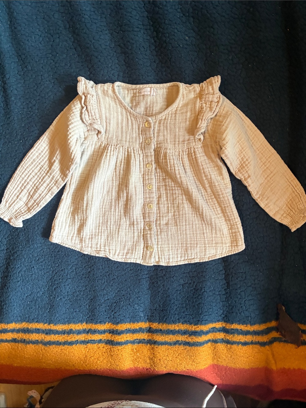 Jamie Kay Cream Ruffle Button-Front Blouse